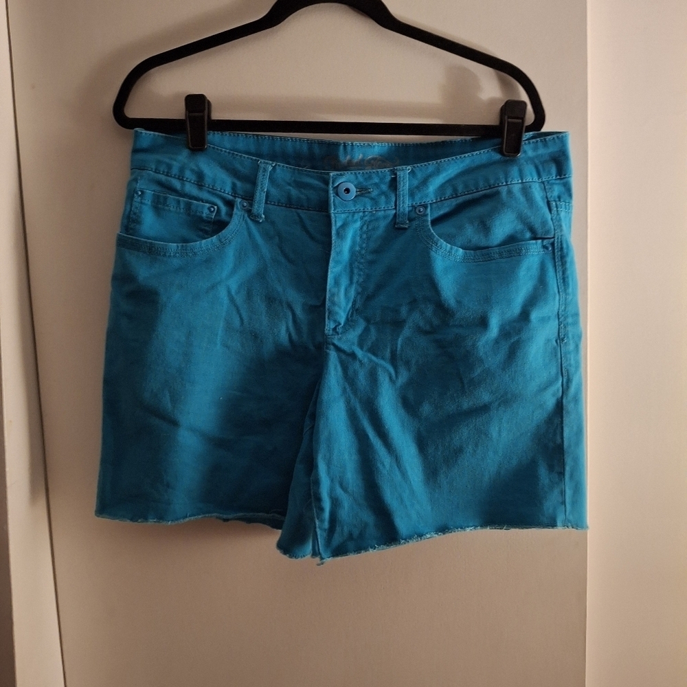 Faded Glory Women's Teal Denim Cut Off Shorts